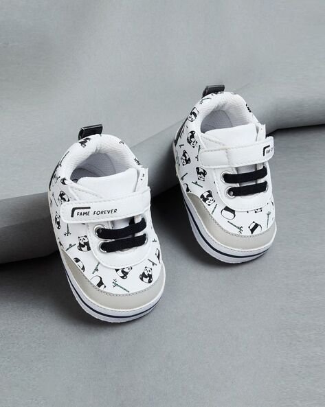 Fame forever by lifestyle Boys Panda Print Casual Shoes with Velcro Fastening