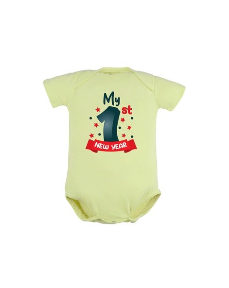 FFLIRTYGO - Typographic Print Rompers with Snap Button Closure