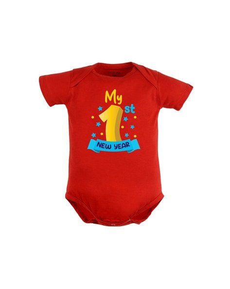 FFLIRTYGO - Typographic Print Rompers with Snap Button Closure