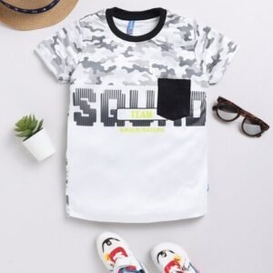 GAME BEGINS Boys Camouflage Print Regular Fit Crew-Neck T-Shirt