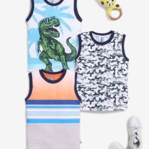 GAME BEGINS Boys Pack of 3 Printed Regular Fit Singlets