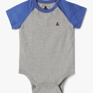 Gap Kids Round-Neck Bodysuit with Placement Embroidery