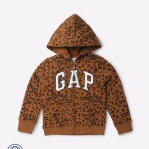 Gap Kids Zip-Front Hoodie with Logo Applique