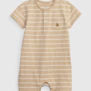 Gap Kids Striped Romper with Patch Pocket