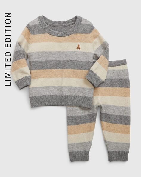 Gap Kids Multi Stripe Full Sleeves Top & Joggers Set