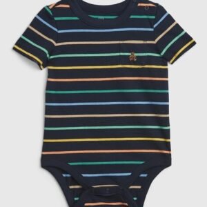 Gap Kids Striped Bodysuit with Patch Pocket