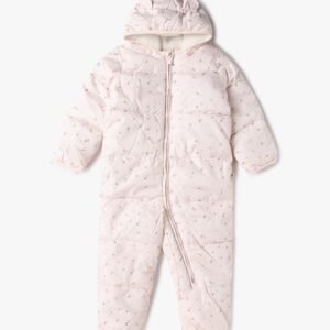 Gap Kids - Unisex Floral Print Puffer Snowsuit with Attached Hoodie