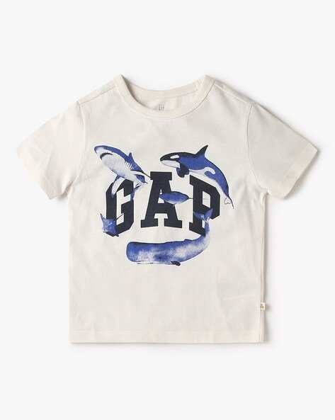 Gap Kids Graphic Logo Print T-Shirt with Short Sleeves