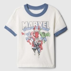 Gap Kids Short-Sleeve Graphic Print T-Shirt with Contrast Collar
