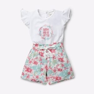 GINI & JONY - Floral Print Rompers with Typography