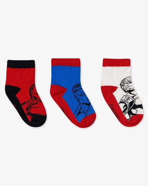 H by Hamleys Marvel Print Pack of 3 Boys Socks