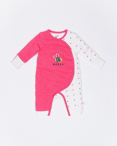 H by Hamleys - Polka-Dot Print Print Romper with Embroidered Bee