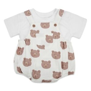 Haus & Kinder Printed Cotton Onesies with T-Shirt