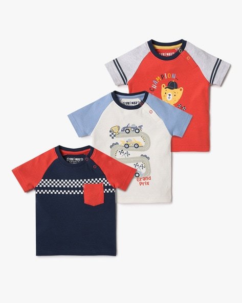 INF FRENDZ Boys Pack of 3 Graphic Print T-Shirts