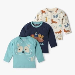 INF FRENDZ Pack of 3 Printed Assorted Crew-Neck T-Shirts