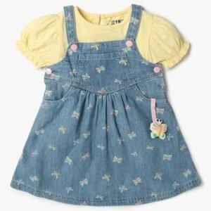 INF FRENDZ Printed Dungaree & T-Shirt Set