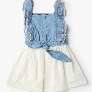 INF FRENDZ Schiffli Embroidered Fit & Flare Dress