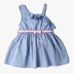 INF FRENDZ Floral Embroidered Fit & Flare Dress