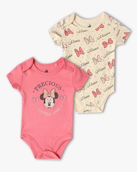 INF FRENDZ - Infants Pack of 2 Printed Round-Neck Onesies