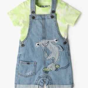 INF FRENDZ Tie & Dye T-Shirt & Dungaree Set