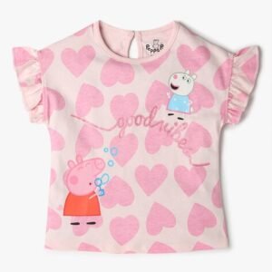 INF FRENDZ Girls Heart Print Round-Neck T-Shirt