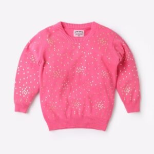 INF FRENDZ Polka-Dot Print Sweater with Ribbed Hems