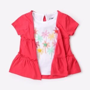 INF FRENDZ Floral Print T-Shirt with Coat