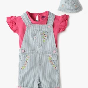 INF FRENDZ Striped Dungaree Set