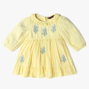 INF FRENDZ Floral Embroidered Fit & Flare Dress