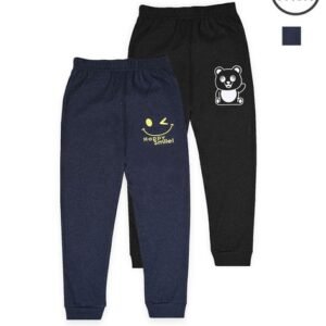 J & JP Pack of 2 Graphic Printed Straight Track Pants