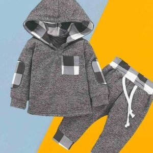 J & JP Boys Checked Sweatshirt & Pants Set
