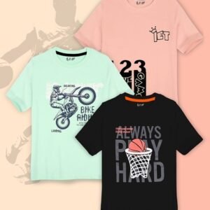 J & JP Pack of 3 Graphic T-Shirts