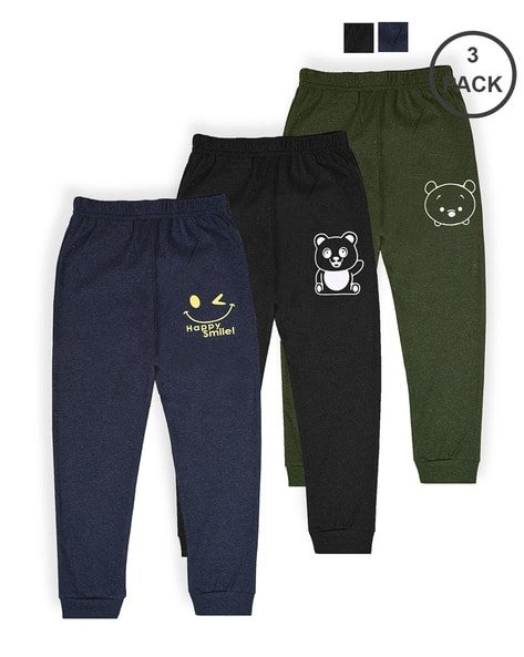 J & JP Pack of 3 Printed Straight Track Pants