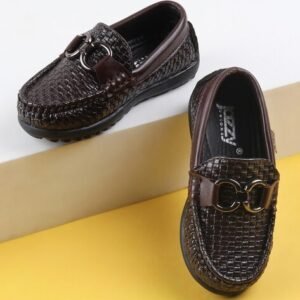 Jazzy Juniors Basket-Weave Patterned Bit Loafers