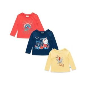 Juscubs Girls Pack of 3 Printed Crew-Neck T-Shirts