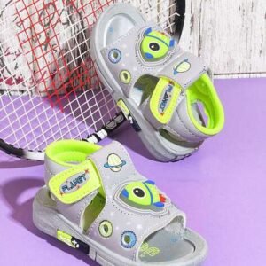 KATS Typographic Print Slip-On Sandals with Velcro Fastening