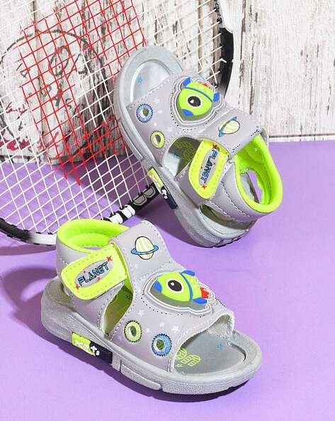 KATS Typographic Print Slip-On Sandals with Velcro Fastening