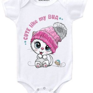 KNITROOT - Cartoon Print Round-Neck Romper