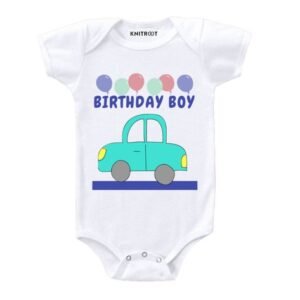 KNITROOT - Graphic Print Round-Neck Romper