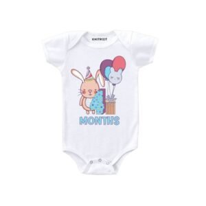 KNITROOT - Graphic Print Round-Neck Romper