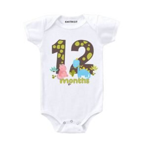 KNITROOT - Numeric Print Round-Neck Romper