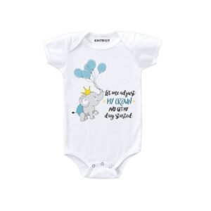 KNITROOT - Typographic Print Round-Neck Romper