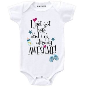 KNITROOT - Typographic Print Round-Neck Romper