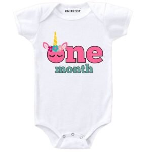 KNITROOT - Typographic Print Round-Neck Romper