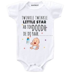 KNITROOT - Typographic Print Round-Neck Romper