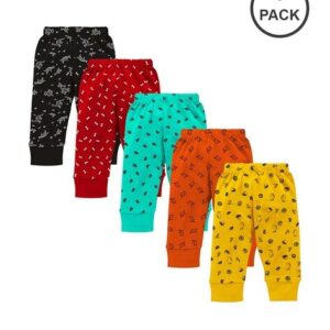 Kuchipoo Pack of 5 Printed Pyjamas with Elasticated Waistband