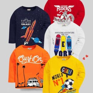Kuchipoo Pack of 5 Graphic Print Round-Neck T-Shirt