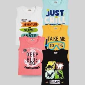 Kuchipoo Pack of 5 Graphic Print Round-Neck T-shirts