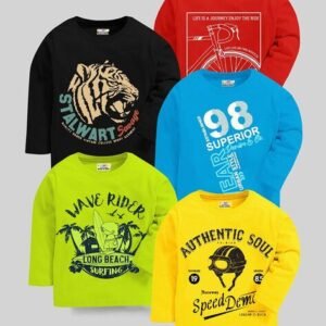Kuchipoo Pack of 5 Graphic Print Round-Neck T-Shirts