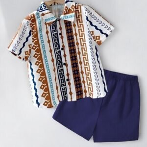 labhkala Striped Shirt & Shorts Set